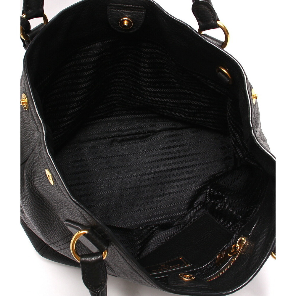 Prada Vitello Daino Side Pocket Tote black leather - Picture 3 of 6